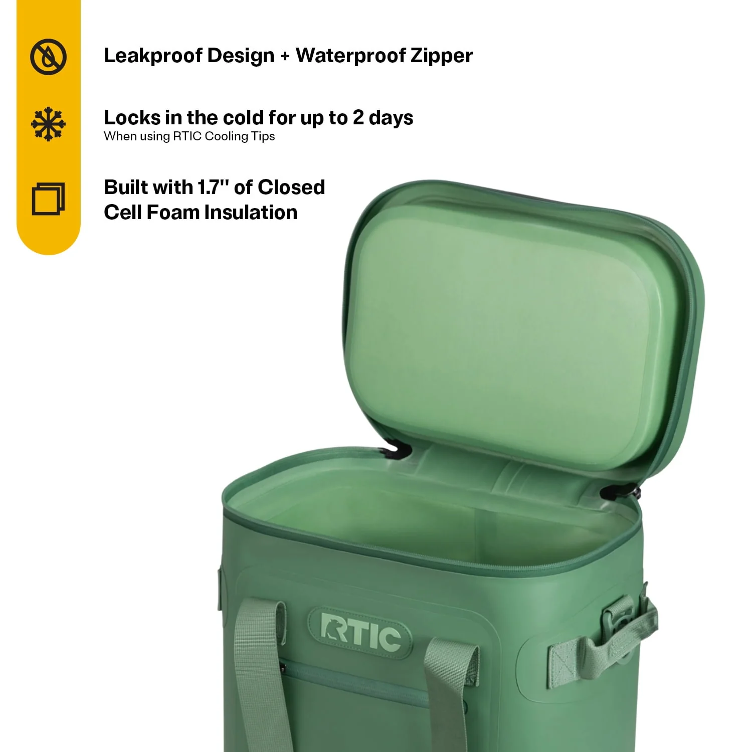 RTIC 20 Can Soft Pack Cooler, Leakproof Ice Chest Cooler with Waterproof Zipper, Blue/Grey