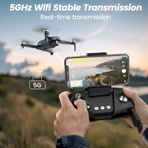 Drones with Camera for Adults 4k, WF31 GPS RC Drone FPV Foldable Quadcopter for Beginner with Brushless Motor, 5G Wi-Fi Transmission, Auto Return