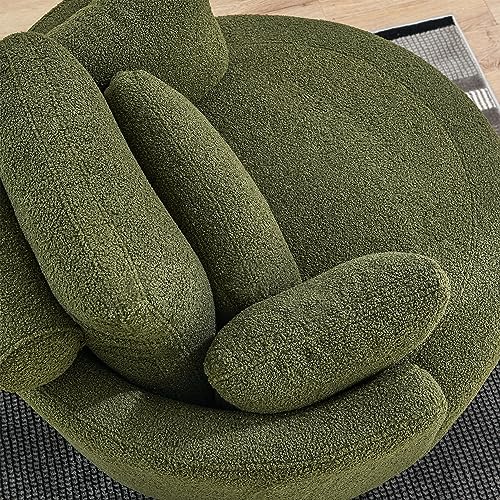 51.5-Inch Oversized Swivel Accent Barrel Chair with Storage Ottoman ,Button Decor and 4 Pillows