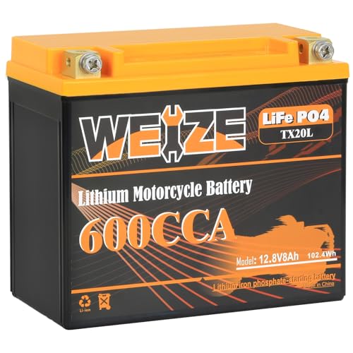 Weize Lithium YTX30L-BS, 700A Lithium LiFePO4 YTX30L Motorcycle Battery, 12V 10AH ATV, UTV, Jet Ski, Scooter, Lawn Mower, Tractor, Generator Battery