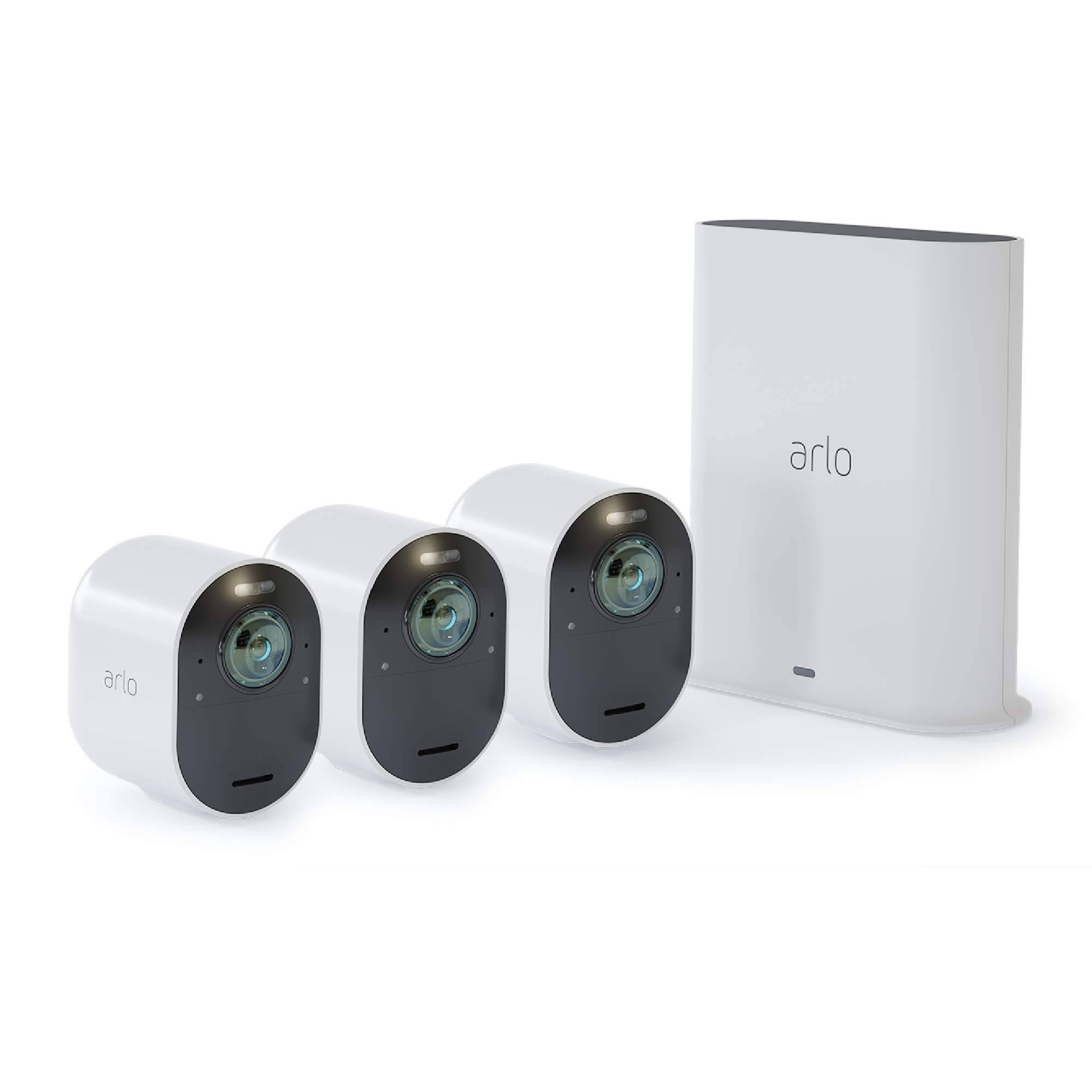 Arlo VMS5340 with 3 Outdoor cameras Night Vision and Built-in siren, 4K Ultra HD video, High Dynamic Range (HDR), two-way audio