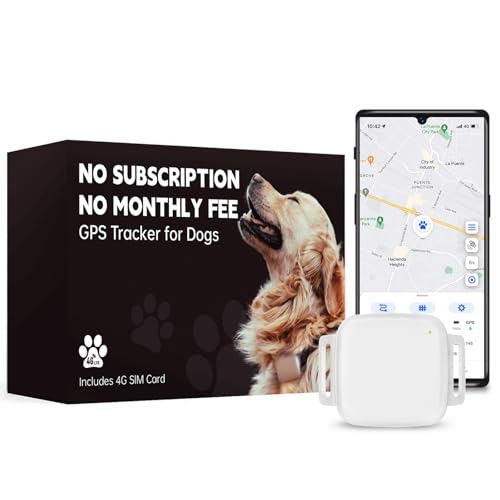 GPS Tracker for Dogs No Subscription No Monthly Fee, Real-Time Tracking, GPS Wireless Dog Fence, Long Battery Life, Unlimited Range