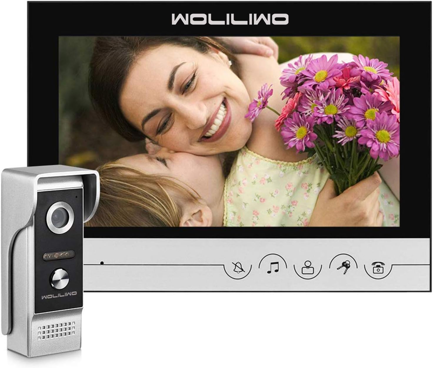 Wired Video Intercom System, Video Doorphone 9 Inches Monitor with Camera Wired Video Doorbell Kits Support Unlock, Monitoring
