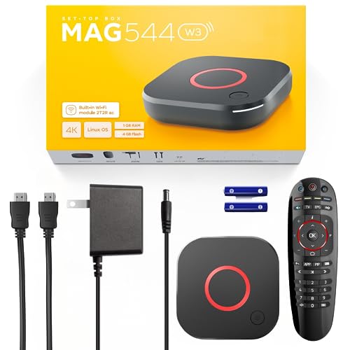 Raxxio MAG544w3 TV Set-Top Box - 4K HDR TV Streaming Device with Amlogic S905Y4 Chipset, 1GB DDR4 RAM, 4GB Flash Memory, Dolby Digital Plus