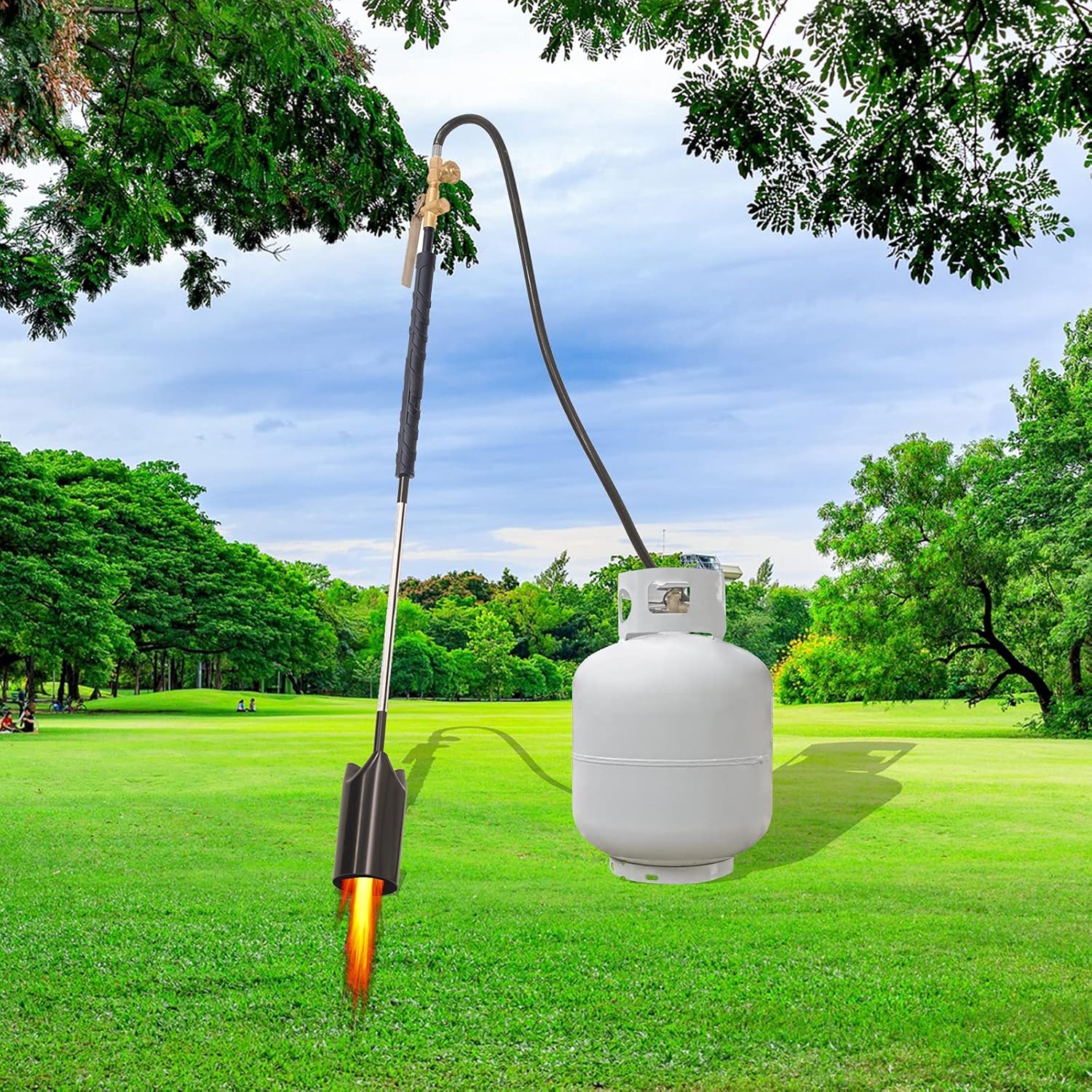 MCAMPAS 350PSI Soft Nose P.O.L valve with 12 Feet Propane Weed Burner Torch Hose Adapter for Use Connects to U.S.Any Standard Propane Tank to Propane