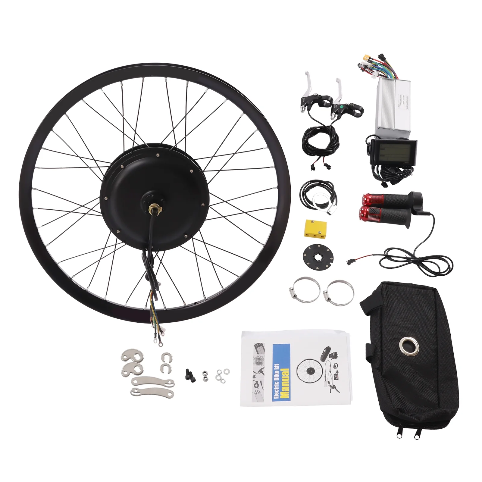 Aiqidi 27.5" Rear Wheel Motor Conversion Kit 72V 2000W Electric Bicycle Wheel Kit LCD Display E-Bike Refitting Set