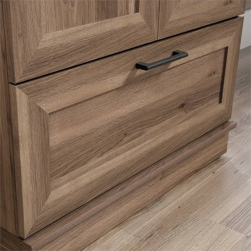 Pemberly Row Wardrobe Armoire with 1-Drawer in Salt Oak