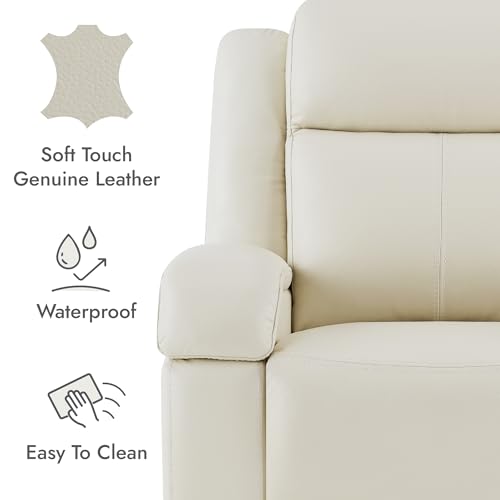 Watson & Whitely Genuine Leather Power Recliner Chairs for Adults, Wall Hugger RV Recliner with Power Headrest & Charging Ports
