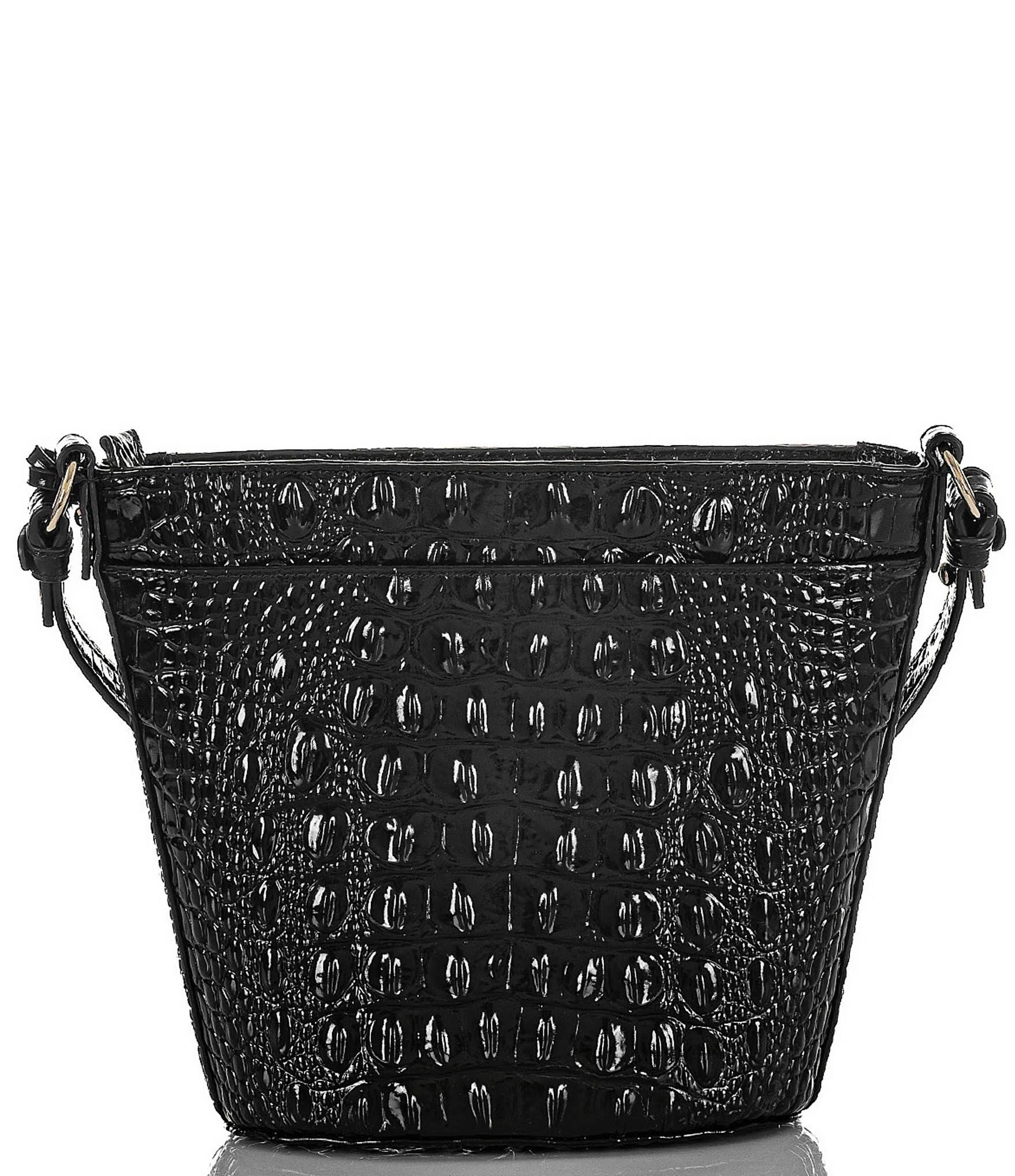 Brahmin Melbourne Embossed Leather Mini Quinn Crossbody - Pecan/Gold