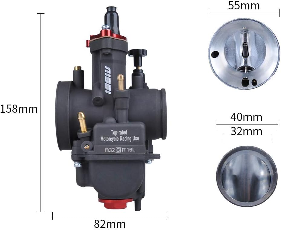 NIBBI Racing Performance Carburetor 32MM Motorcycle Carburetor PWK32mm 250CC Power Jet Carburetor PWK32mm With Carburetor Jets Fit GY6 YAMAHA