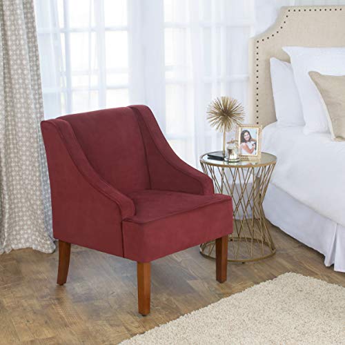 HomePop Velvet Swoop Arm Accent Chair, Suri Blue
