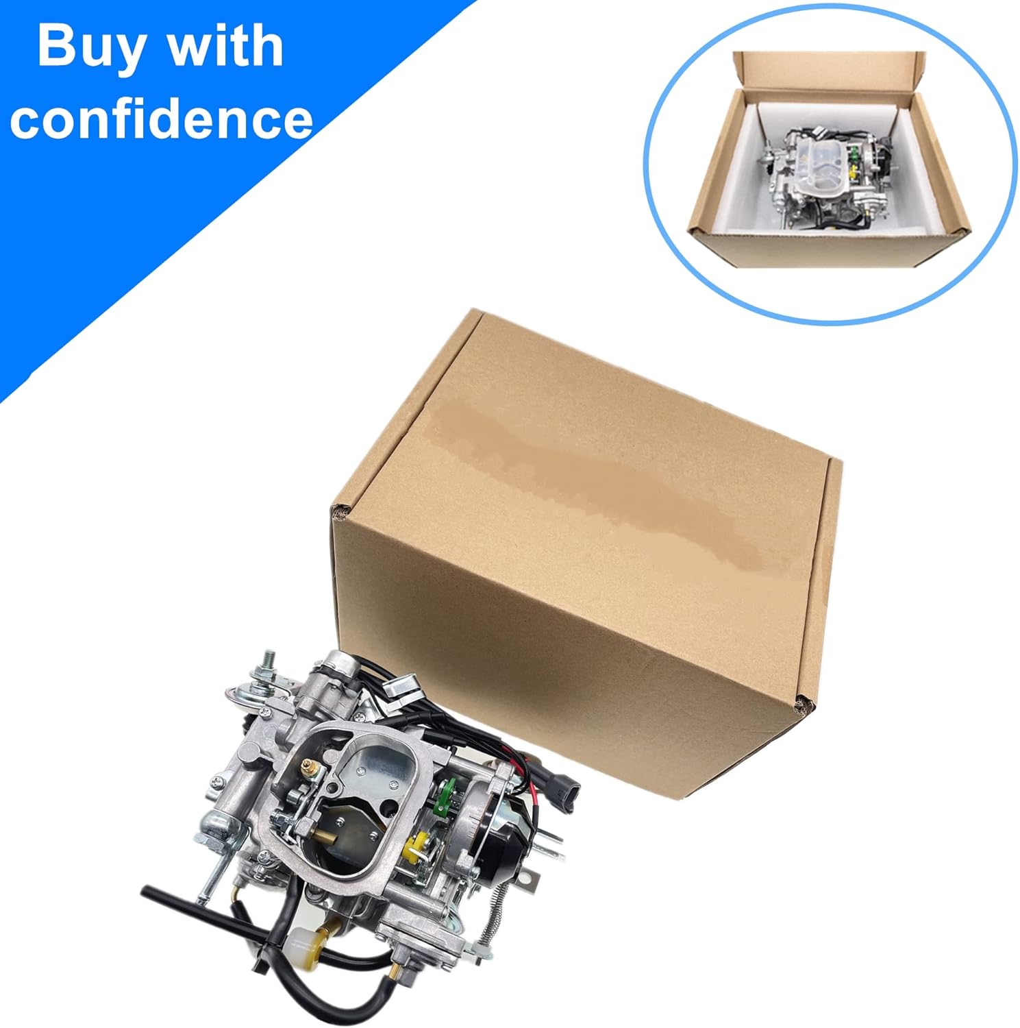 Carburetor fit for Toyota PickUp 1987 and 1988-1990 fit for Toyota 22R Engine 1981-1988 Hilux 1984 and Square Plug 21100-35463 21100-35570 TOY-507