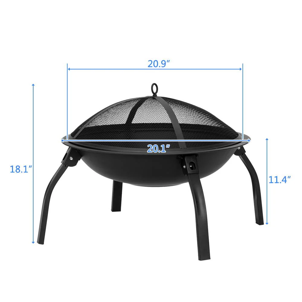 UBesGoo 32 Wood Burning Firepit Garden Square Fire Pit Stove Fire Bowl Patio Firepits Outdoor Black