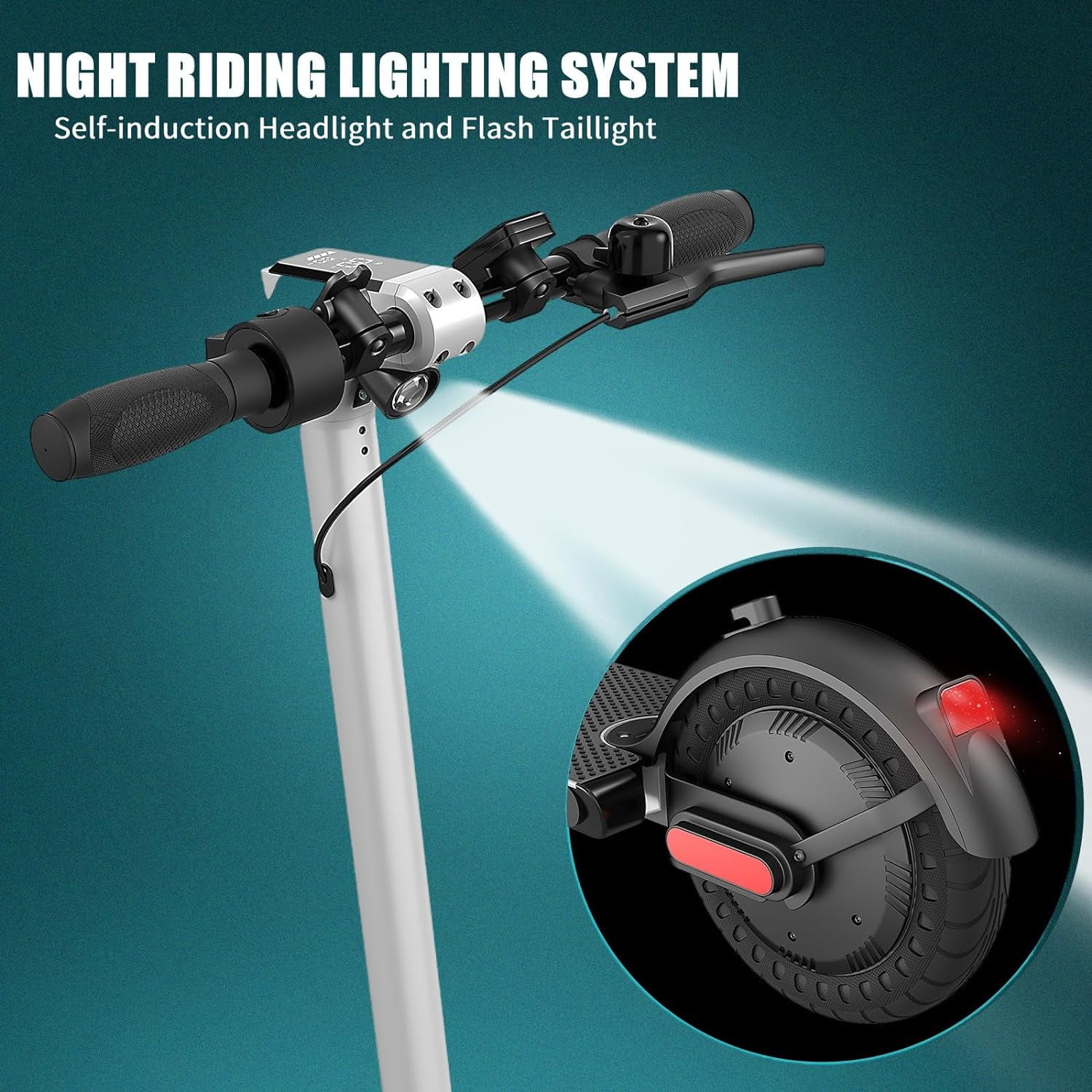 Caroma Electric Scooter for Adults, 20 Mph & 25 Miles Range, 10" Tires, 500W Commuter Motor Foldable Kick Scooters, Max Load 265 Lbs, Silver