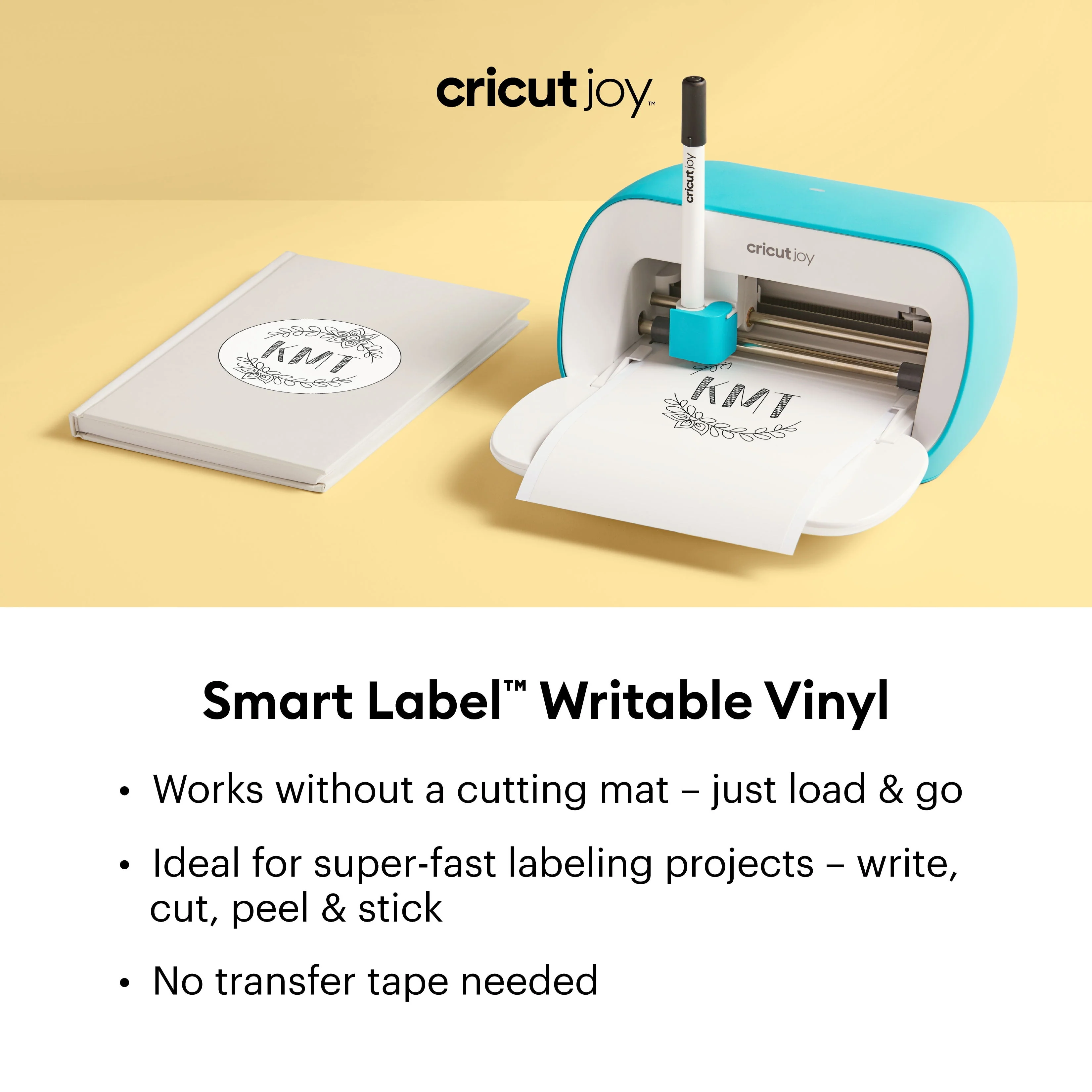 Cricut Joy Smart Machine with DIY Vinyl Decal Sampler & Essential Tools Starter Bundle