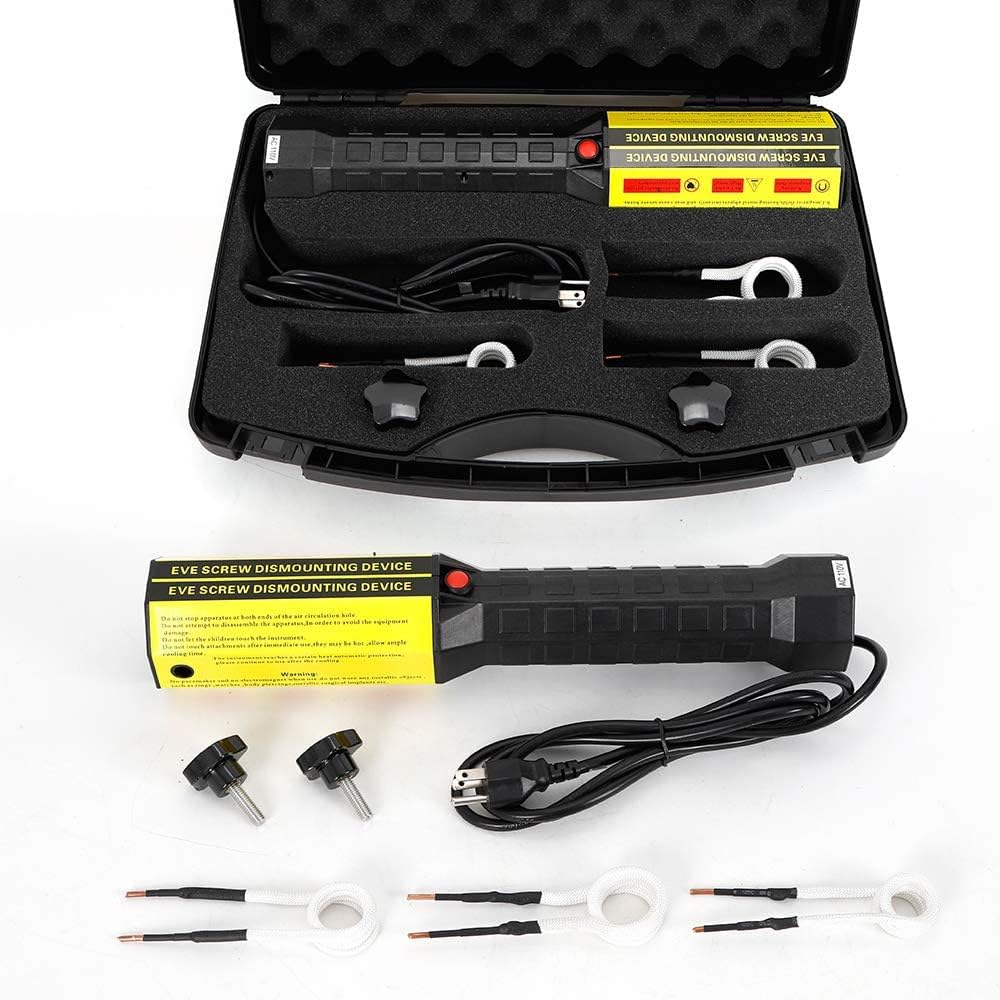 Mini Ductor Magnetic Induction Heater Kit 110V 3 Coils Bolt Heat Remover Disassembler Screw Tool Kit for Automotive Flameless Heat Repair Tool