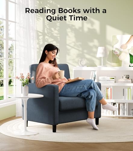 Sofa Accent Chair, 33" Reading Chair for Bedroom, Tool-Free Setup Living Room Accent Chairs, Comfy Arm Chairs Living Room, All-Wood Reading Nook