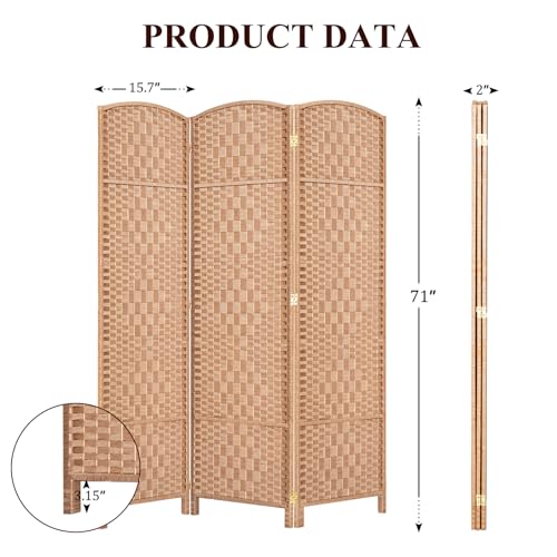 Room Divider, Room Dividers and Folding Privacy Screens, 16in Privacy Screen, 6 Panel Temporary Wall Partitions, 6ft Space Separation Panel Screen