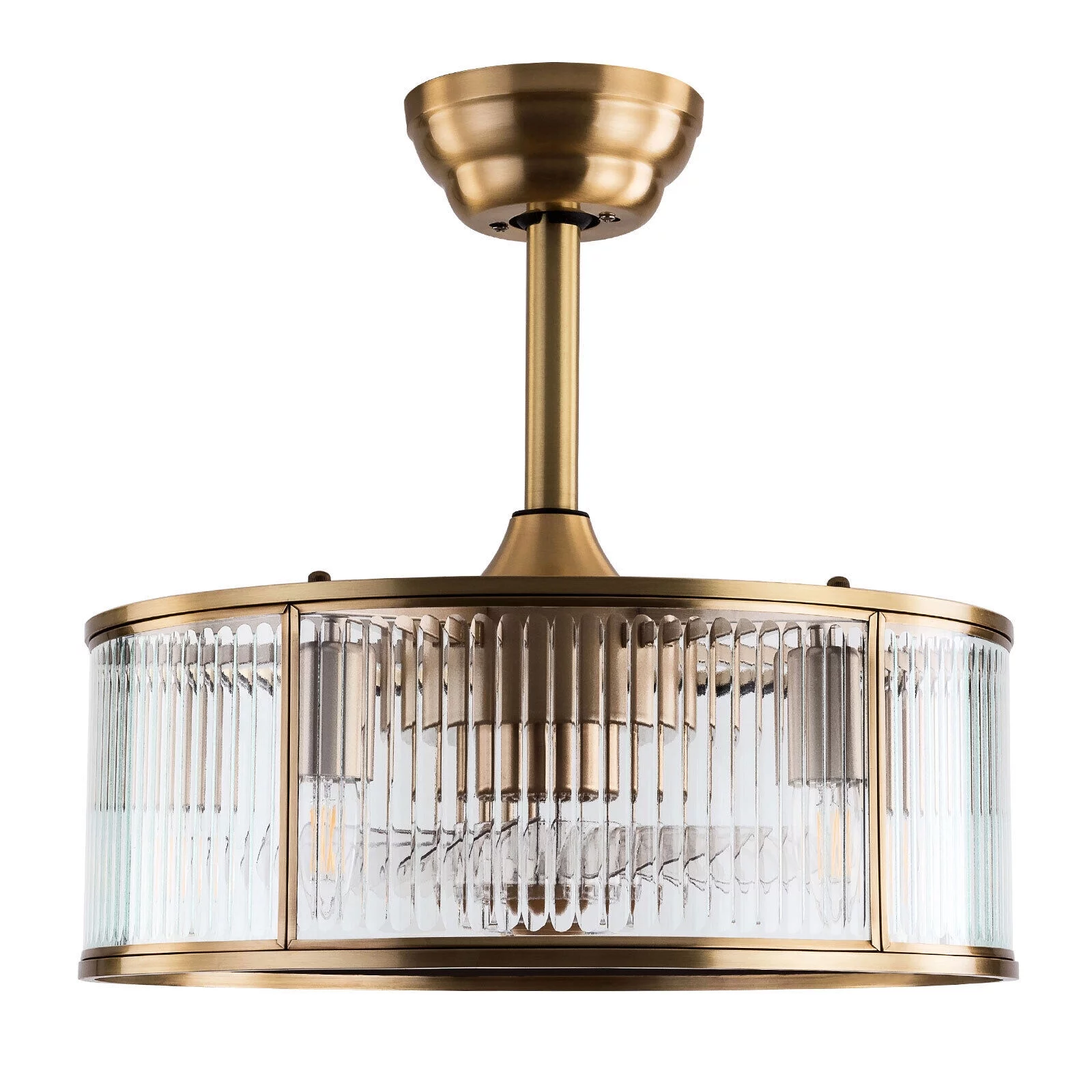 SHZICMY 18inch Farmhouse Ceiling Fan Light Gold With Remote Control For Kitchen Island