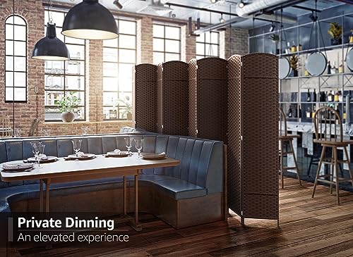 Sorbus 8-Panel Black Room Divider with Double Hinged Panels, 6 ft Tall Folding Privacy Screen