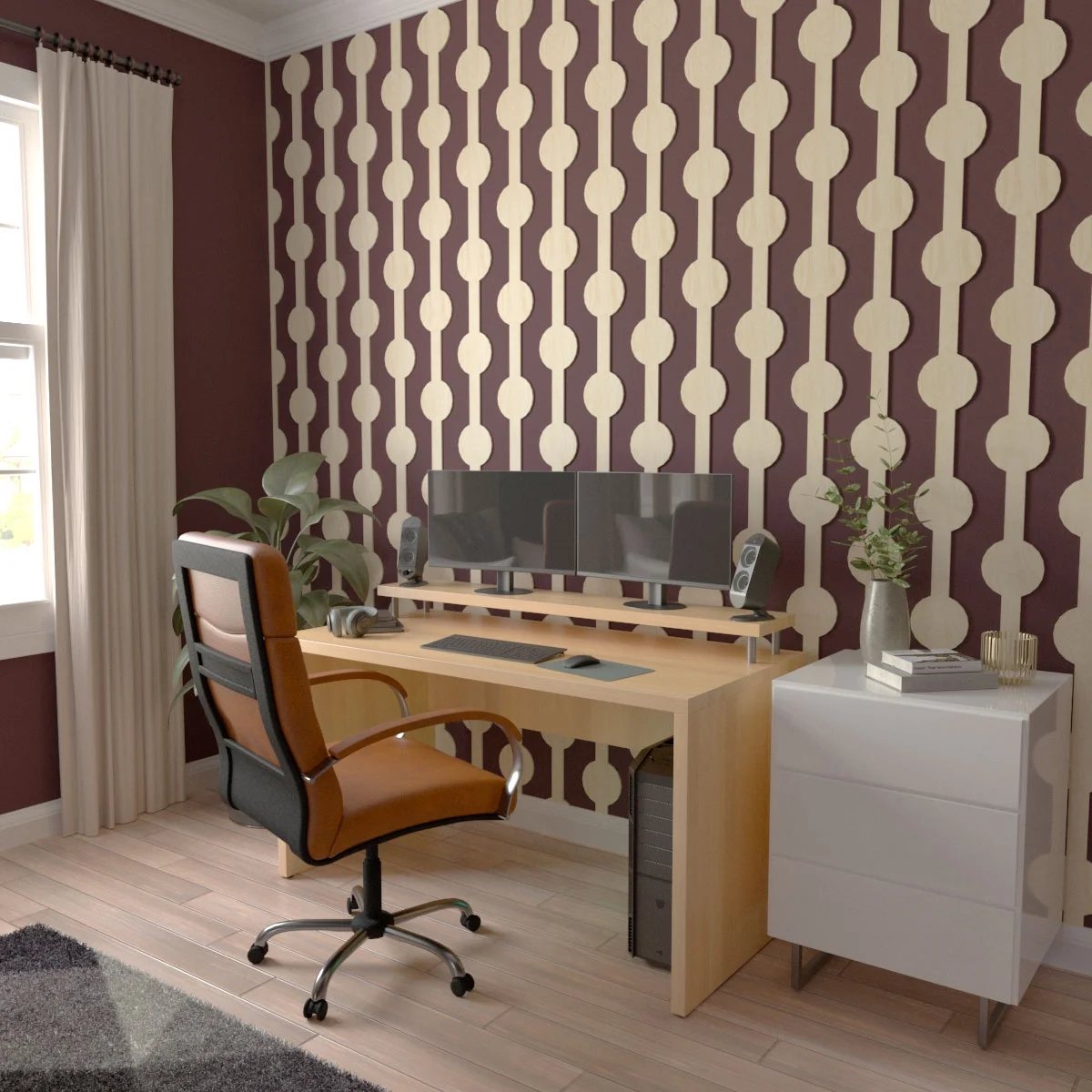 Ekena Millwork 94"H x 1/4"T Bridgeport Adjustable Wood Decorative Slat Wall Panel Kit, Birch (contains 11 Slats + 1 Straight Edge Starter Slat)