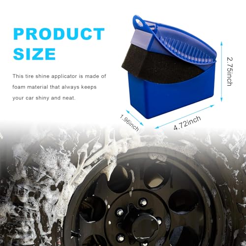 Augeny Tire Dressing Applicator, Reusable Car Tire Shine Sponge Applicator Pad with Lid