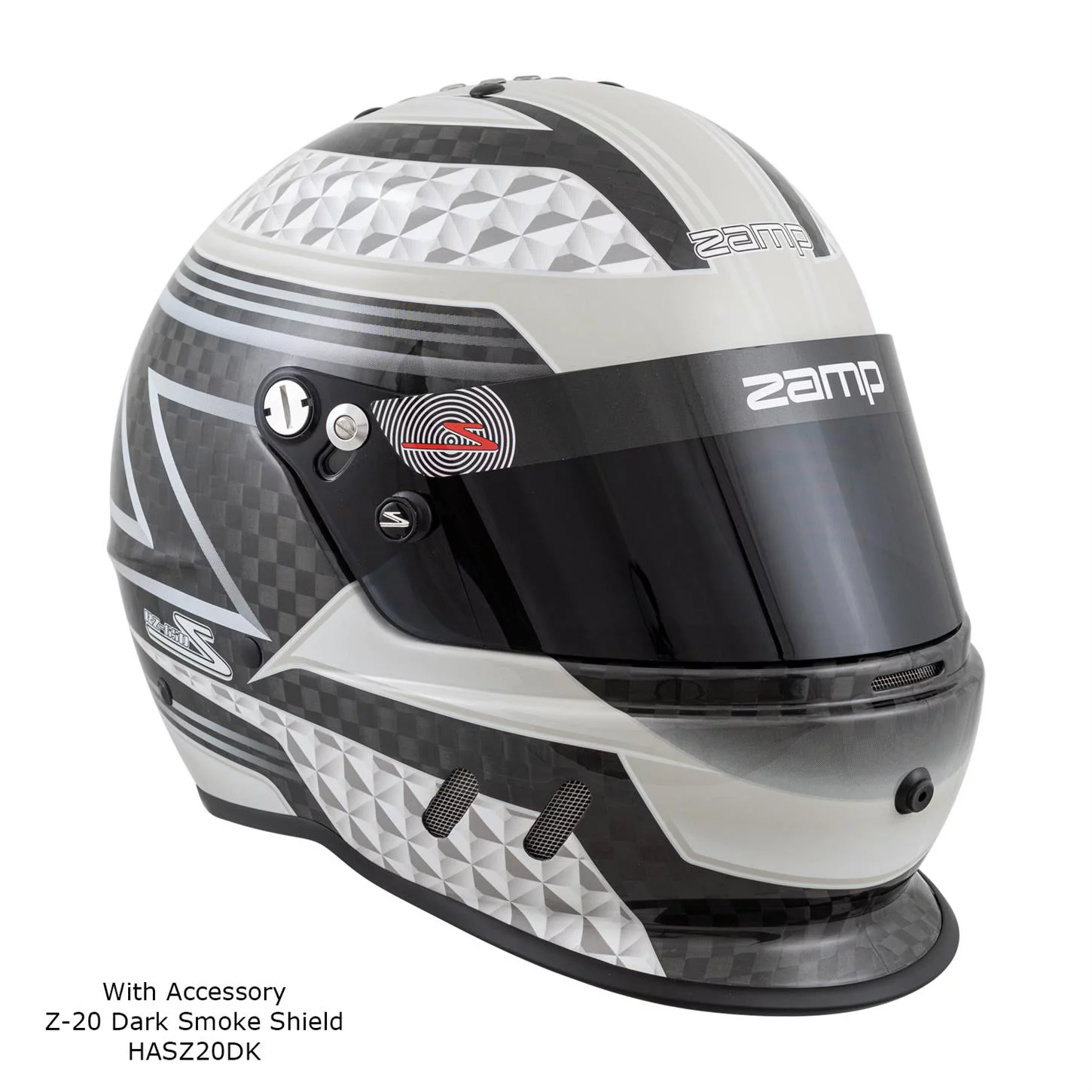 Zamp RZ-65D Carbon SA2020 Helmet, Black/Gray, Medium