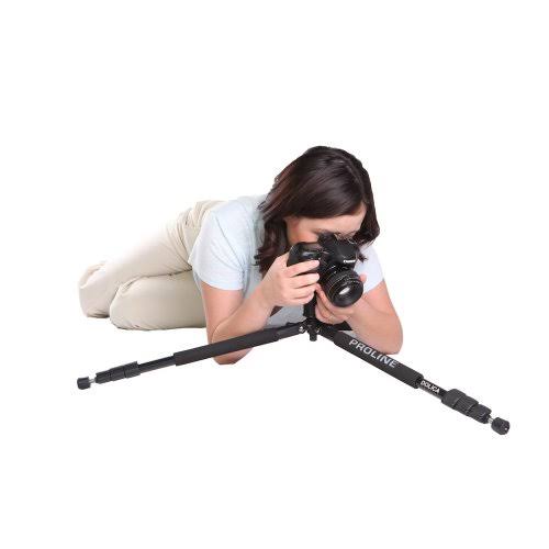 Dolica 65x22 Proline Aluminum Tripod and Ball Head Combo, Supports 17 lbs, Black