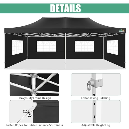 COBIZI 13x26 Pop Up Tent 13x26 Canopy with Sidewalls Heavy Duty Canopy Party Tent for Parties
