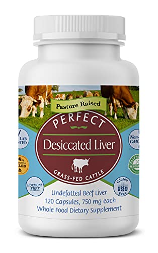 Perfect Supplements ?Perfect Desiccated Liver ?120 Capsules - Undefatted Beef Liver ?Natural Source of Protein, Iron, Vitamins A & B