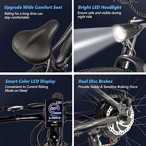 PEXMOR Electric Bike for Adults, 750W (Peak 1000W) BAFANG Motor 32MPH | 48V 14AH Removable LG Battery Mountain Ebike
