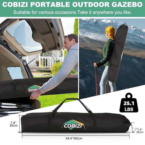 COBIZI 12x12ft Pop up Gazebo Screen Tent Screen House for Camping, Camping Outdoor Screened Gazebo, Canopy Tent