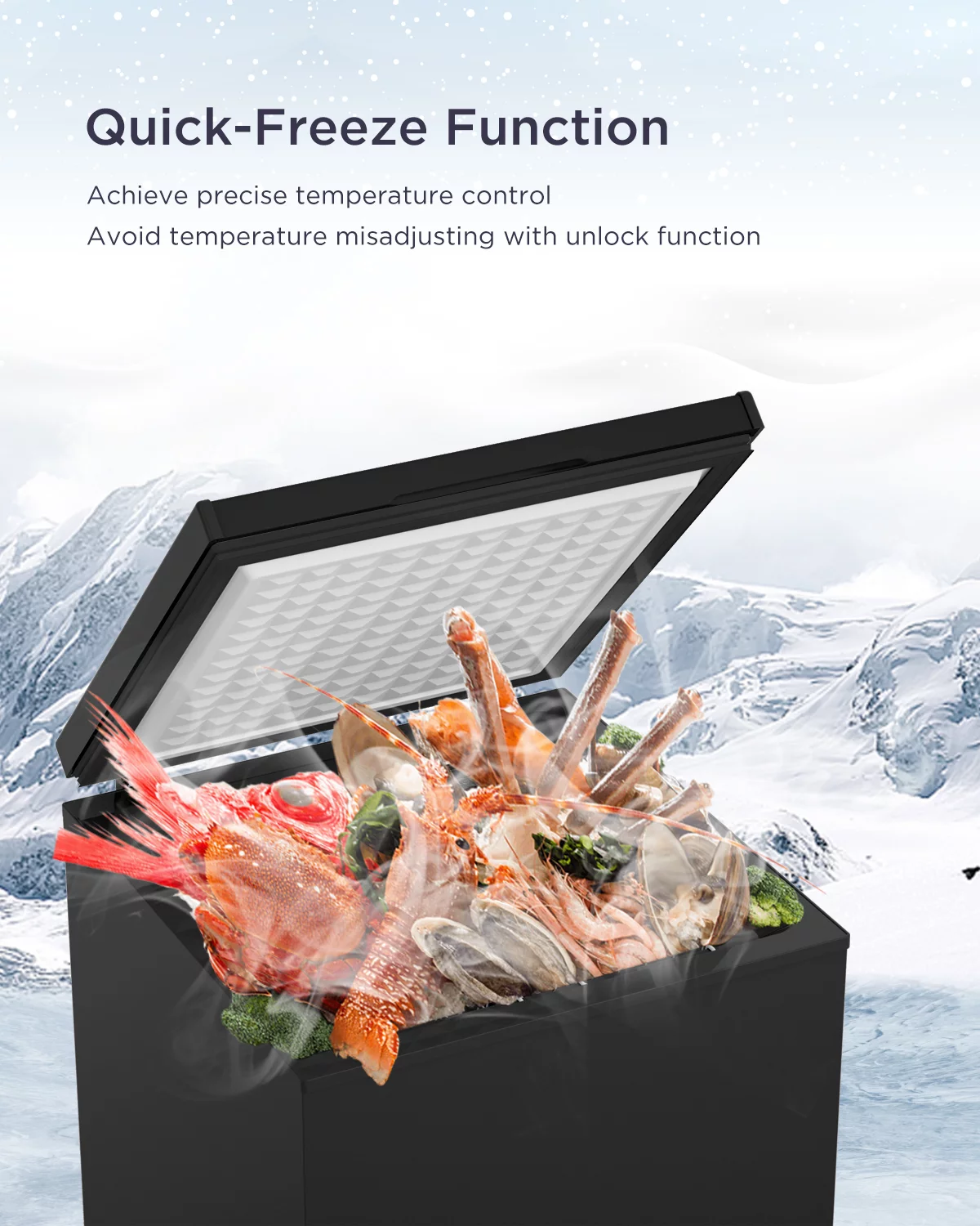 Northair Low temperature Chest Freezer - 3.5 Cu Ft with 2 Removable Baskets - Reach In Freezer Chest - 14℉ to -40℉