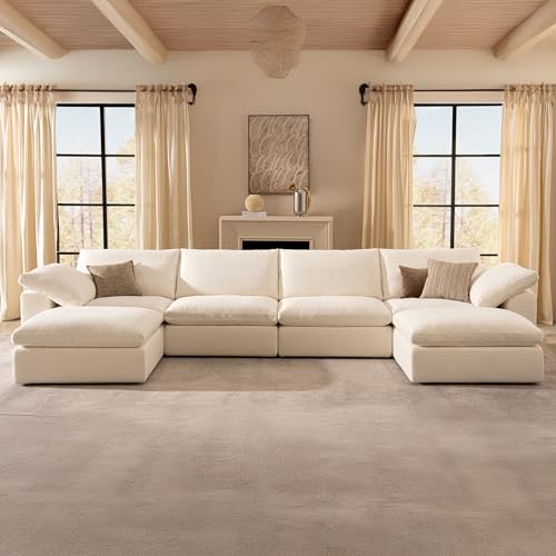 Cloud Couch Oversized Modular Sectional Sofa True Relax Comfy Couches Wide&Deep Seat Sofas for Living Room Metal Frame Furniture Sets