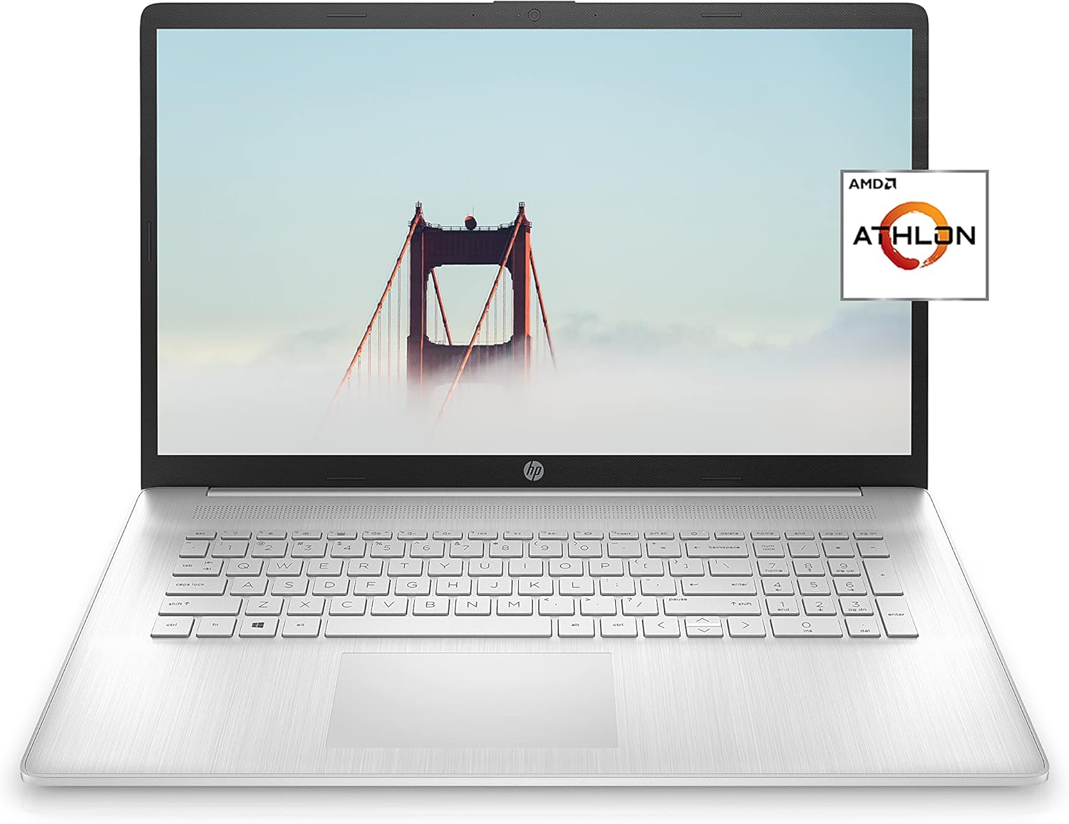 HP 17 Laptop, AMD Athlon Silver 3050U, 4 GB RAM, 256 GB SSD Storage, 17.3-inch HD+ Display, Windows 10 Home with Added Security, Long Battery Life