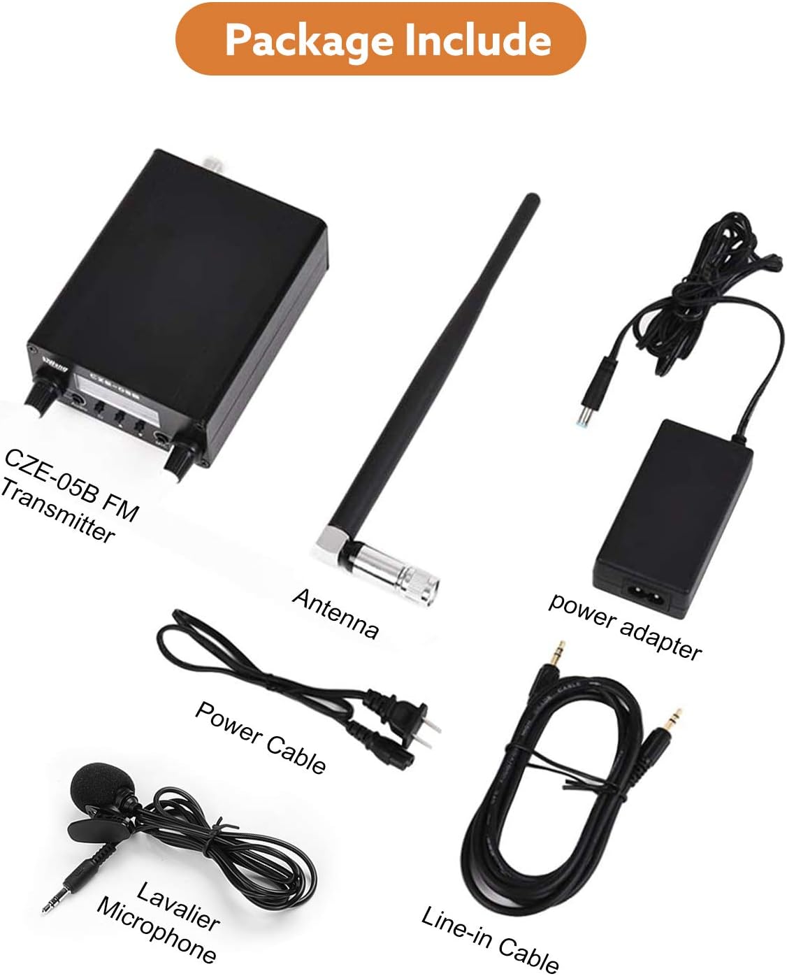 FM Transmitter for Church, APROTII 0.5W/0.1W FM Broadcast Transmitter 76~108MHz with Microphone and Antenna, Broadcast Long Range 1000ft