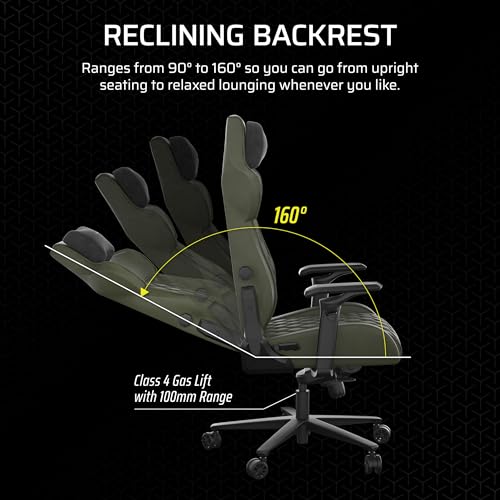 Corsair TC500 Luxe Gaming Chair – Premium Breathable Fabric – Wide Seat – Five-Way Adjustable Armrests – Adjustable Built-in Lumbar Support – 90-160