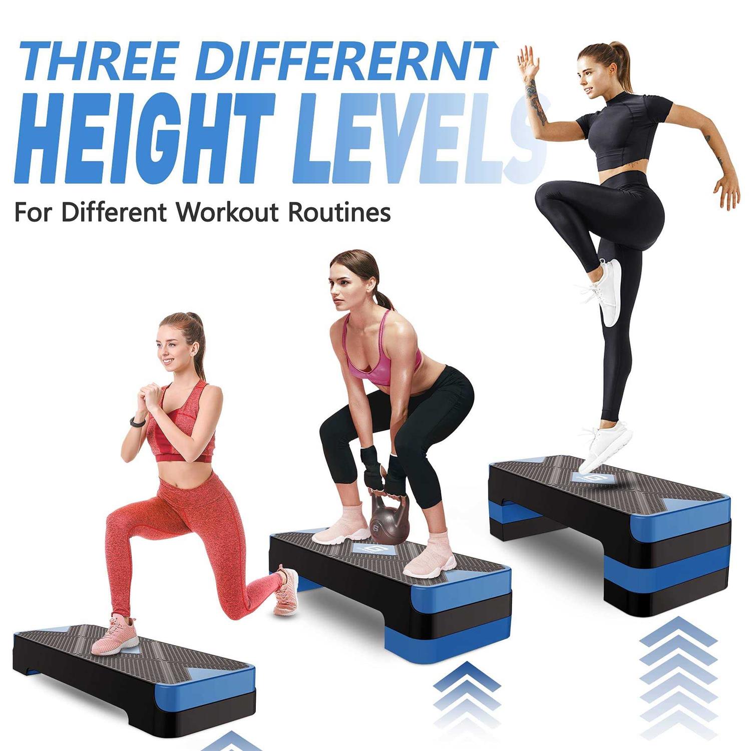 GYMMAGE Aerobic Exercise Step Adjustable Aerobic Stepper for Exercise Workout Step Platform for Step Up - Sports Supplies Online Store