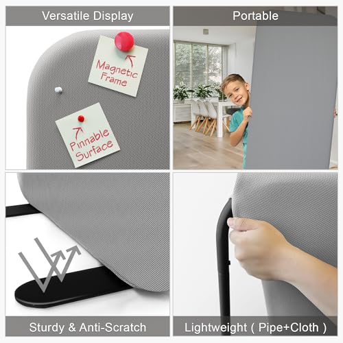 Standing Room Dividers, Privacy Divider Panel Wall, Portable Divider Separator Screen for Classroom, Office, Studio, Home, Scratch Resistance