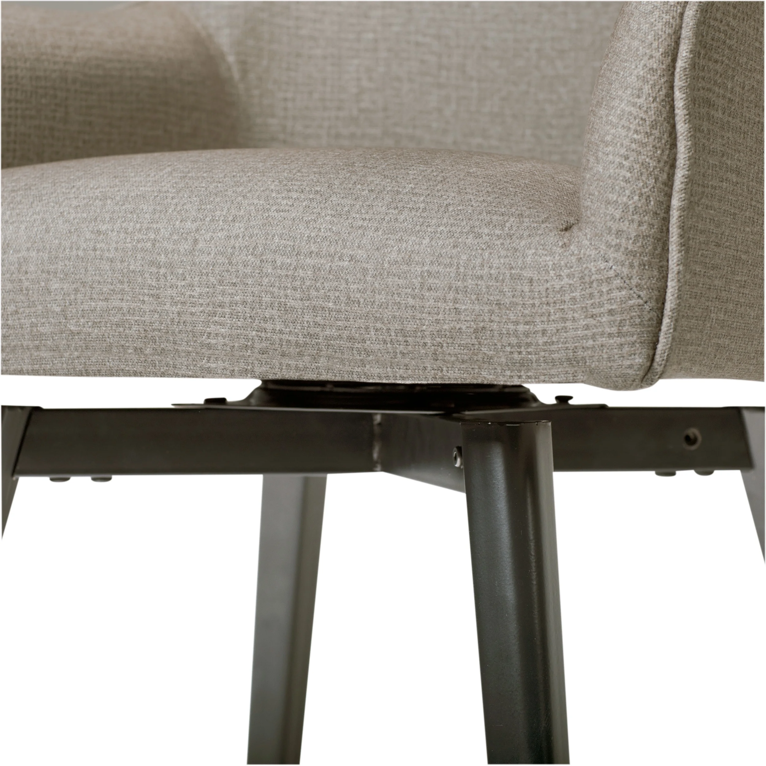 Studio Designs Home Spire Luxe Swivel Chair with Arms, Dining/Office, Black/Camel Fabric