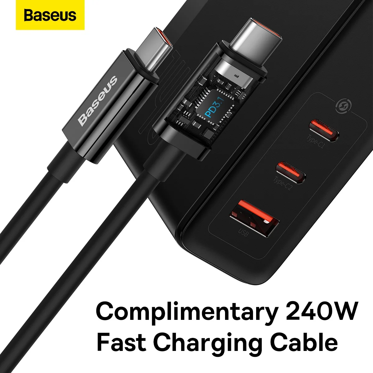 Baseus 140W GaN 5 Pro USB Type C Charger PD 3.1 QC Quick Charge USBC Fast Charging Charger For MacBook Pro iPhone 15 Samsung