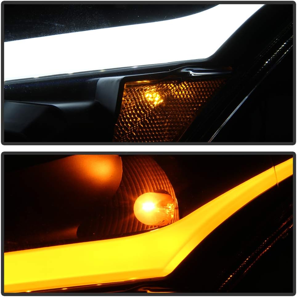 ACANII - For 2010-2013 Infiniti G37 11-12 G25 Q40 4-Door Sedan Black w/LED Switchback DRL Sequential Signal Headlights