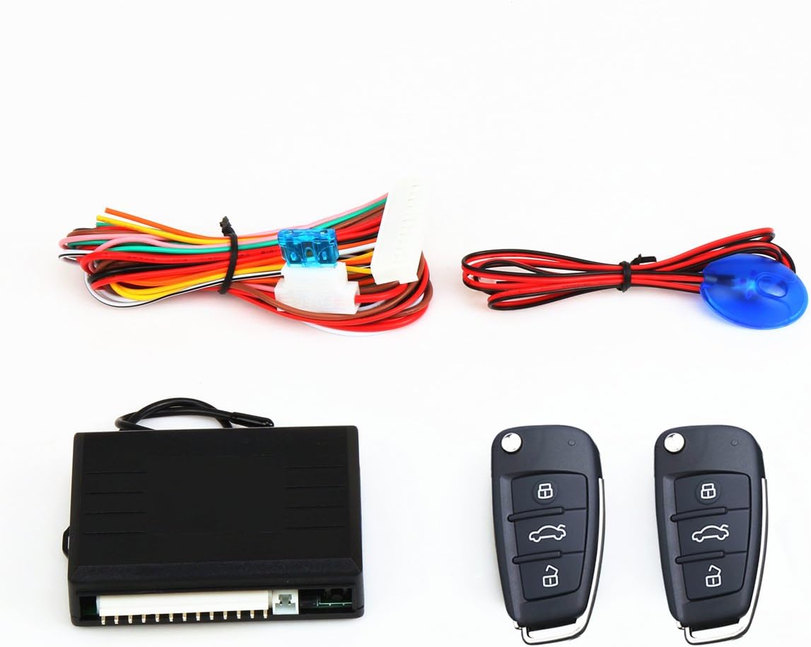 CarBest Car Alarm System Auto Remote Central Kit Door Lock Vehicle Keyless Entry System, Open the tail box remotely and automatically raise the window