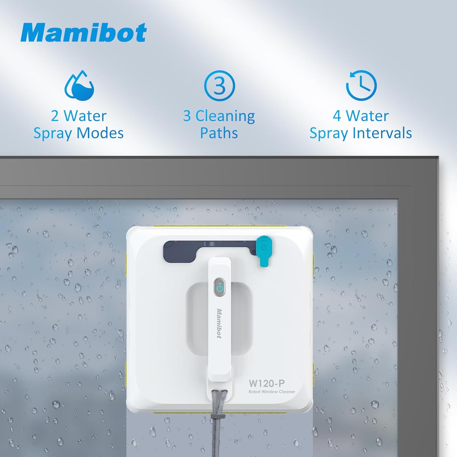 Mamibot W120-P Automatic Dual Water Spray Window Cleaning Robot with Anti-Falling Sensor Edge Detection Technology