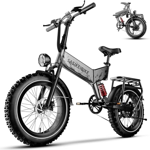 1500W Folding Electric Bike for Adults, 52V 20AH Large Removable Battery E Bike, 30+MPH, 80 Miles Max Range, 20" x4.0 Fat Tire Ebike