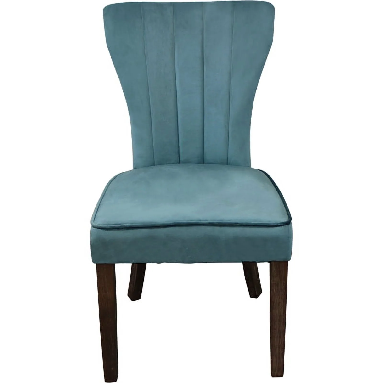 Home Square Dining Table Set with Solid Wood Round Table and 6 Chairs in Teal