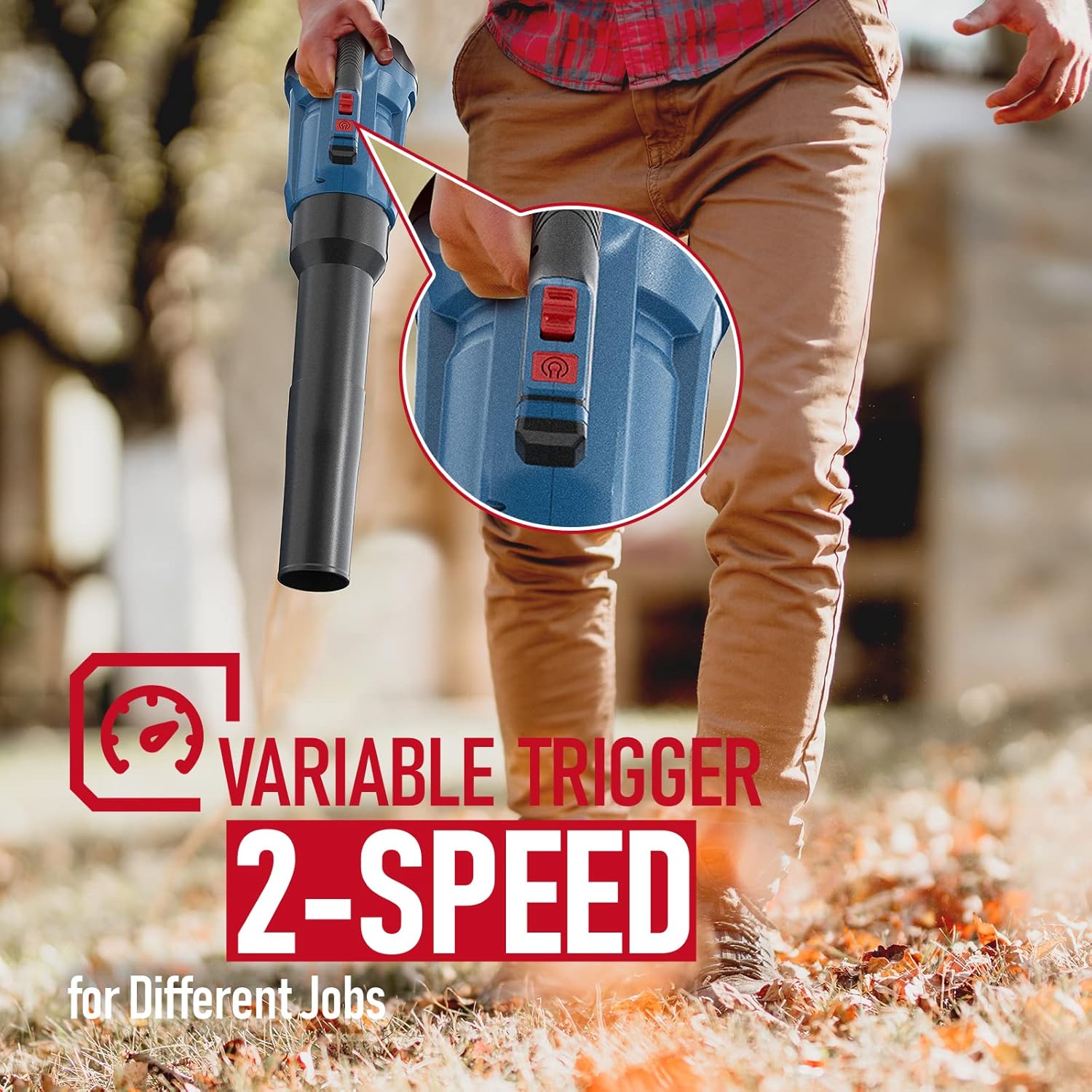 Enhulk Cordless Leaf Blower, 430 CFM Max Electric Jet Blower with Powered Brushless Motor, 20V 4.0Ah Battery&1.8A Fast Charger