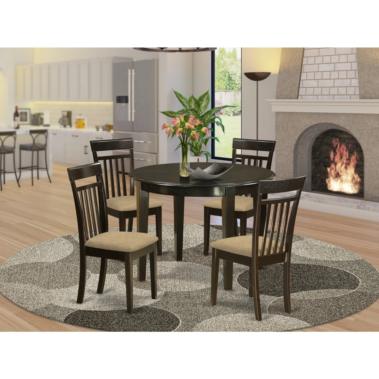 HomeStock 5-Piece Kitchen Beachy Boho Dining Table Set - Radiant Selections