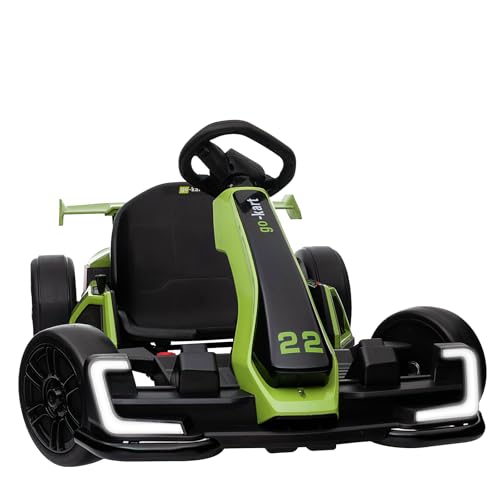 KerryYoo K61 Go Kart Electric Drift Kart Car with Length Adjustable Seat, 24V Outdoor Ride on Toy with 4 Speed Mode