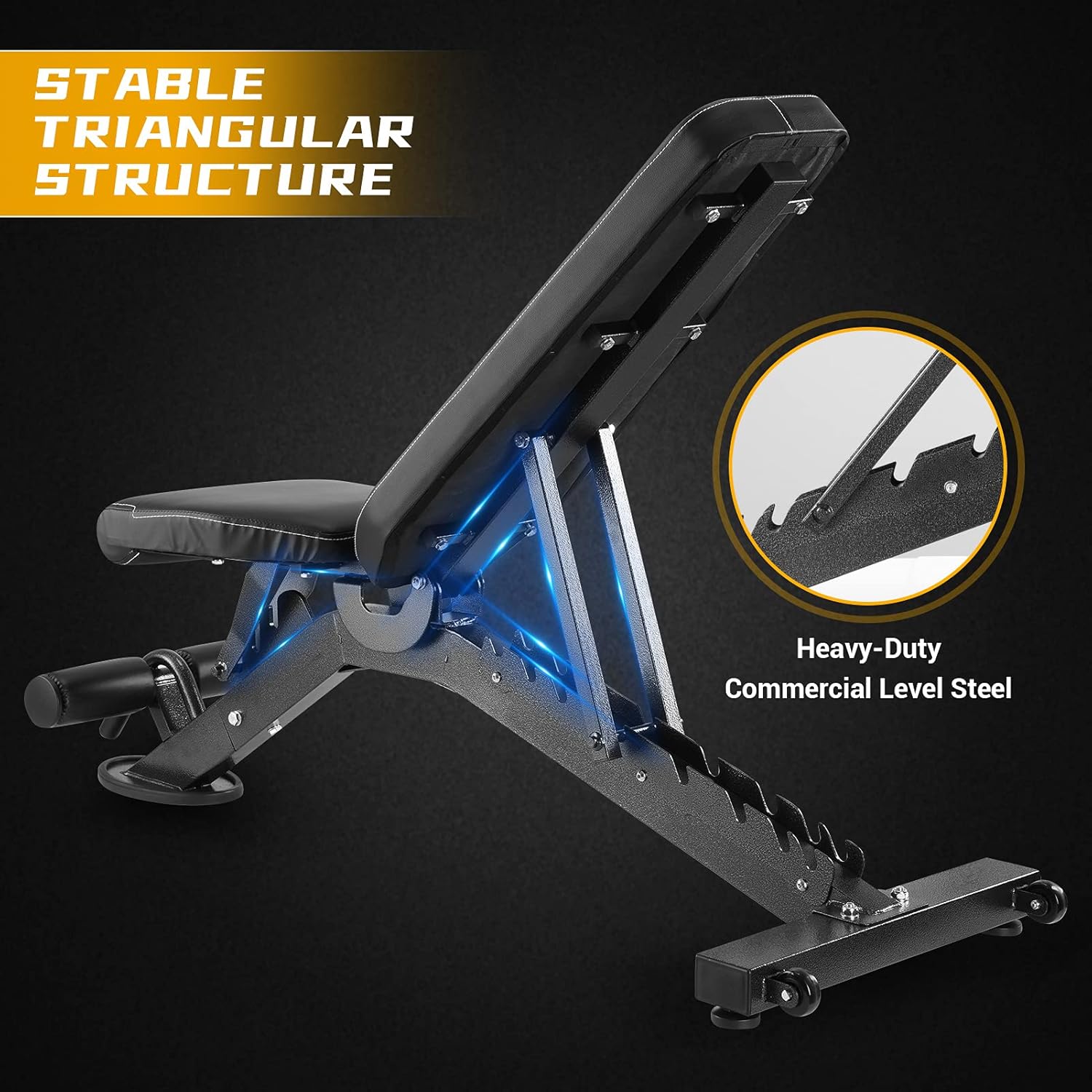 SHAP+ Adjustable Weight Bench, Adjustable Strength Training Bench with Leg Extension for Home Gym. Weight Training Bench for Dumbbell Training.